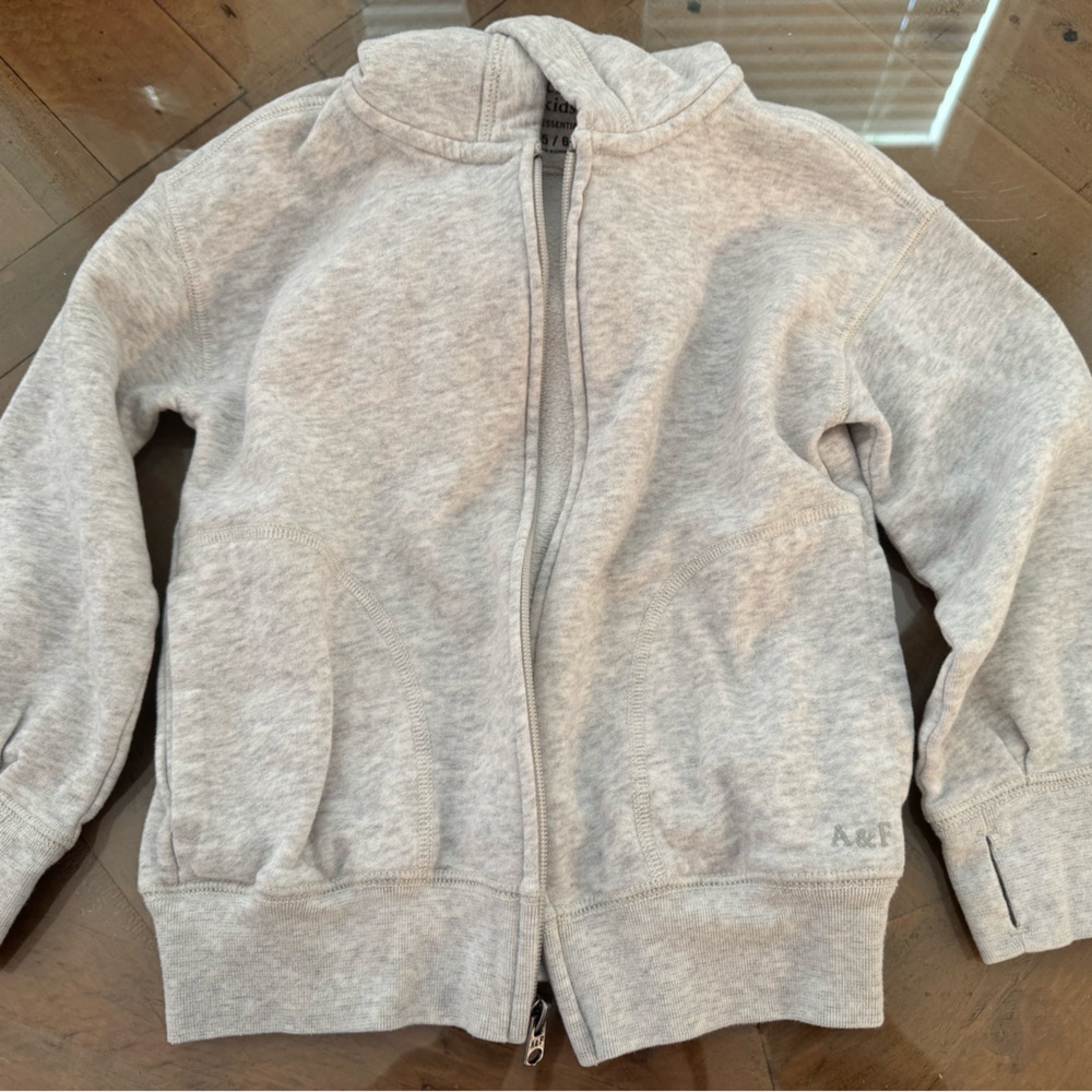 Abercrombie & Fitch Kids Heather Gray Zip-Up Hoodie Jacket